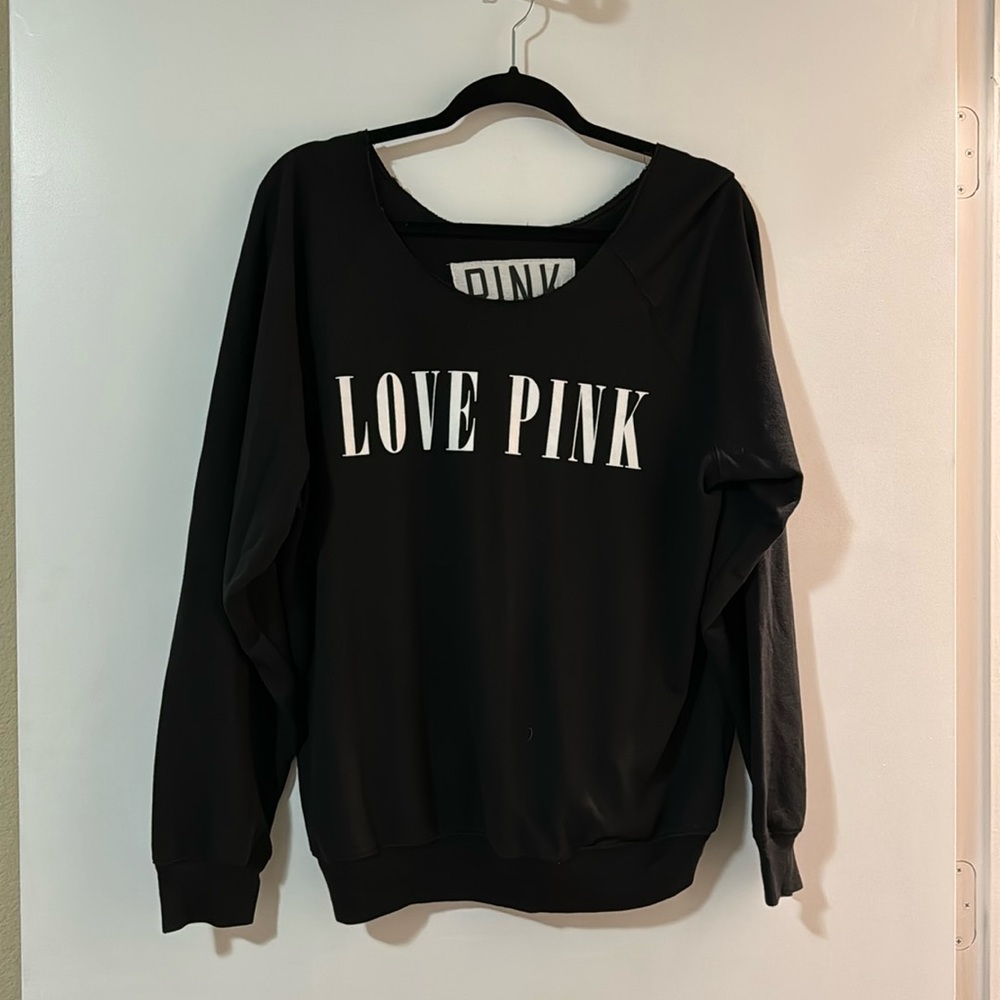 Black offf the shoulder sweat shirt